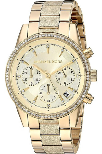 Relógio Michael Kors Dourado Rose Cristais Swarovski Mk6597