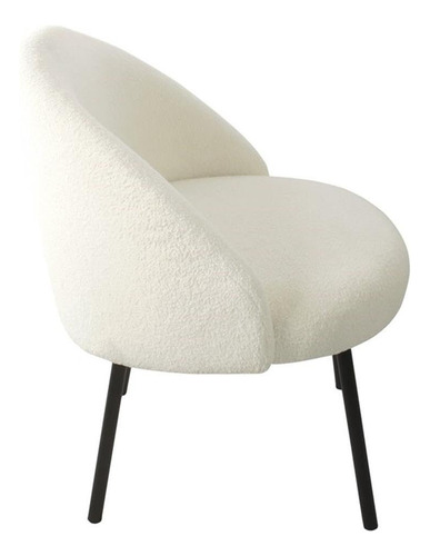 Silla Decorativa Moderna Tapizada Color Crema Sherpa