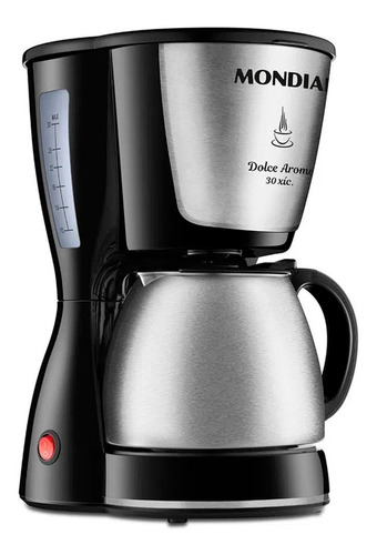 Cafeteira Mondial Dolce Arome Inox C37JI30X Semi Automática Preta e Aço Inoxidável de Filtro 220V