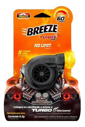 Odorizante Breeze Turbo Air No Limit 6,5g - Proauto