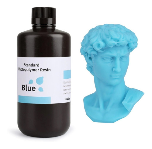 Resina Standard Elegoo Para Impresión 3d 1 Lt Color Blue
