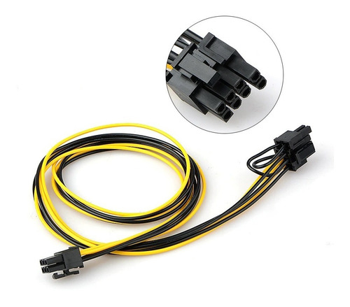 Imagen 2 de 2 de Cable Adaptador Pci-e 6 Pin Macho A 8 Pin Macho Cpu Mother