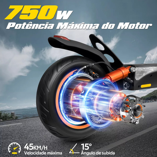 Honeywhale T4a Patinete Elétrico Motor 750w Velocidade 45 Km/h-max 35km De Autonomia Scooter Dobrável Com App Bluetooth Honey Whale
