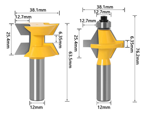 Fresa Encaixe Macho E Femea Tupia 12mm Kit 1 Polegada