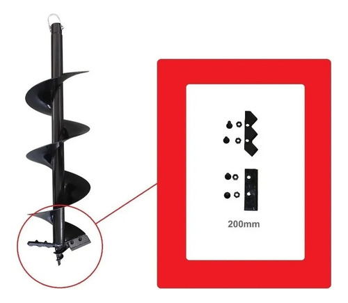 Faca P/ Broca Perfurador Solo Lâmina 200mm Duplo Kawashima