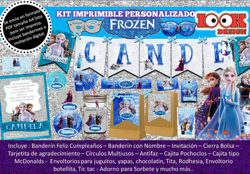 Kit Imprimible Candy Bar Frozez 2 Personalizado