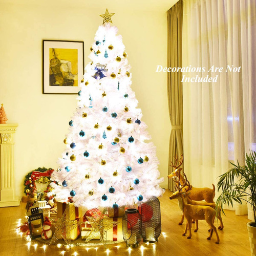 Árbol Navidad Artificial Blanco Pvc Sin Luz Fácil Montaje In