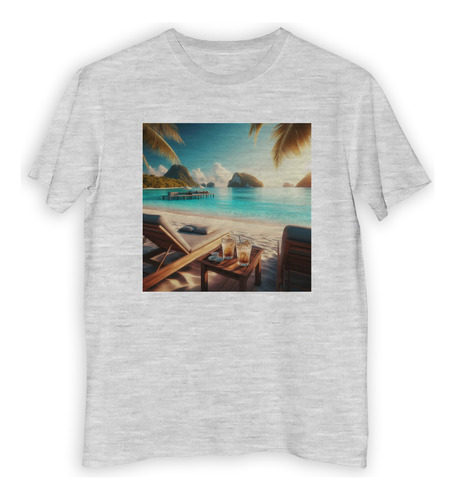 Remera Hombre Playa Mar Daiquiri Tranquilidad Caribe