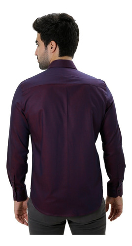 Imagem 3 de 9 de Camisa Social Slim Maquinetada Purple