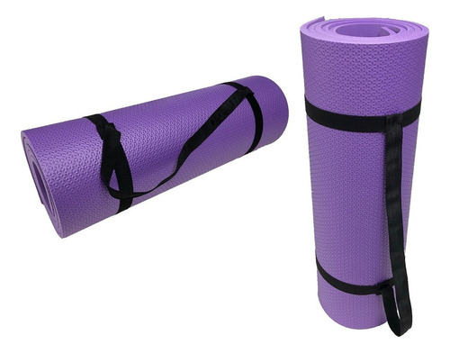 Colchonete Tapete Yoga Ginástica Pilates 2,00mx50cmx10mm Cor Lilás