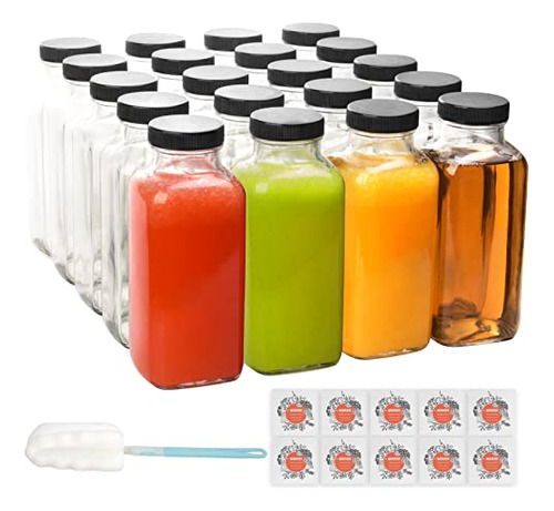 Botellas De Vidrio Para Jugo De 12 Oz, Paquete De 20 Botella