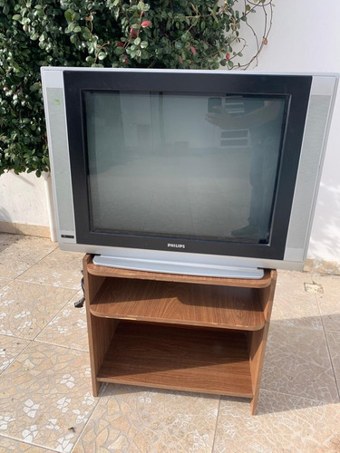 Televisor Philips 29 Real Flat + Mesa De Madera Para Tv