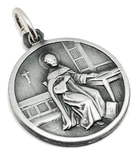 Medalla Santo Tomás De Aquino - Cadena + Grabado - 22mm / Al