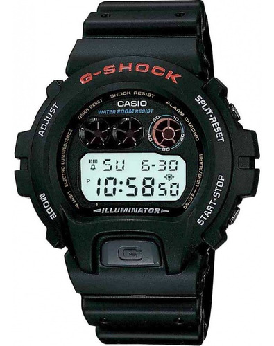 Relógio Casio G-shock Dw-6900-1vdr Cor Da Correia Preto Cor Do Bisel Preto Cor Do Fundo Cinza