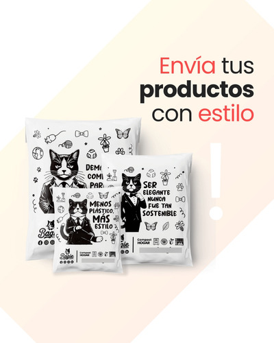 100 Bolsas Courier Compostable 30x36cm. Con Sello Adhesivo