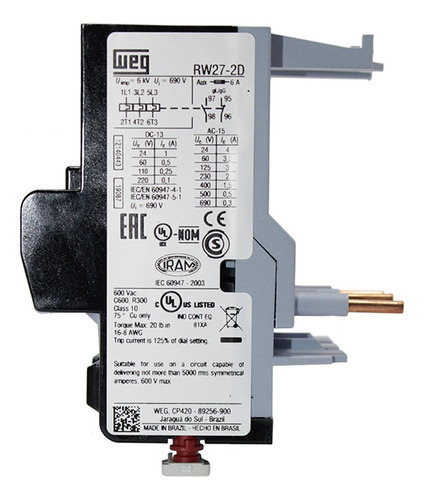 Rele De Sobrecarga Weg Térmico Rw27 De 0,56a A 0,8a Para Cwb