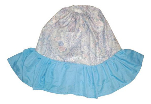 Pollera Volados Celeste 130 X 60 Cms 