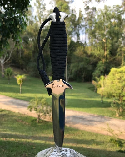 Faca Tática Punhal Militar Elmo Aço Inox Cabo Em Paracord