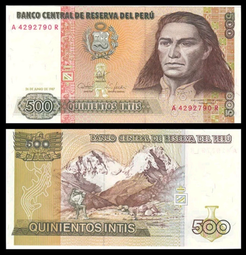 Cédula Fe Estrangeira 500 Intis 1987 Perú