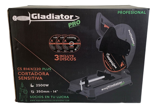 Cortadora Sensitiva 14 2500w C/3 Discos Gladiator Pro