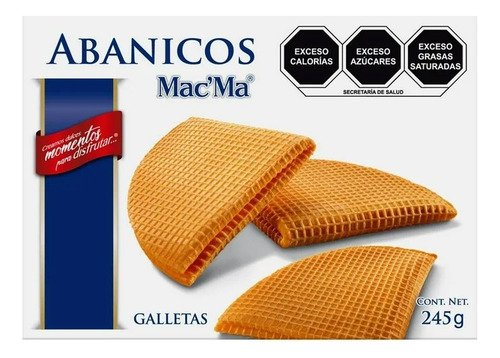 2 Pza Galletas Mac´ma Abanicos 245 G
