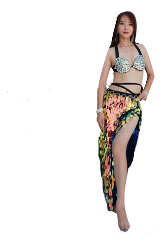 Vestido Largo Bellydance Con Diseño De Sirena Para Mujer, Co