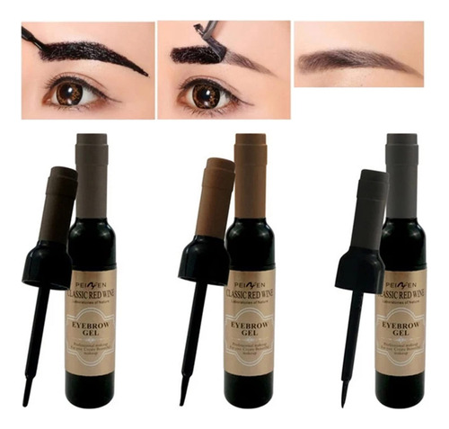 Gel Para Cejas De Vino, 3 Colores, Botella De Vino, Tatuaje