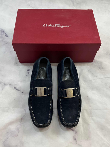 Mocasines Salvatore Ferragamo Originales Hombre Azul Marino