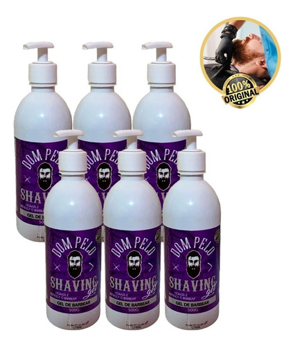 Shaving Gel De Barbear No Atacado 6 Uni Com 500ml Dom Pelo
