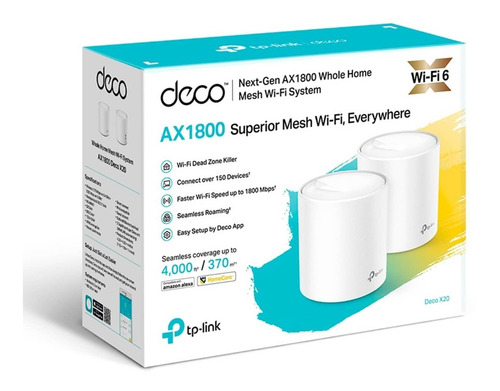 Deco X20 Wifi 6 Ax1800 2 Pack Sistema Mesh Para Todo El Hoga