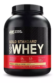 Suplemento en polvo Optimum Nutrition Proteína Gold Standard 100% Whey proteína sabor french vanilla crème en pote de 2.27kg