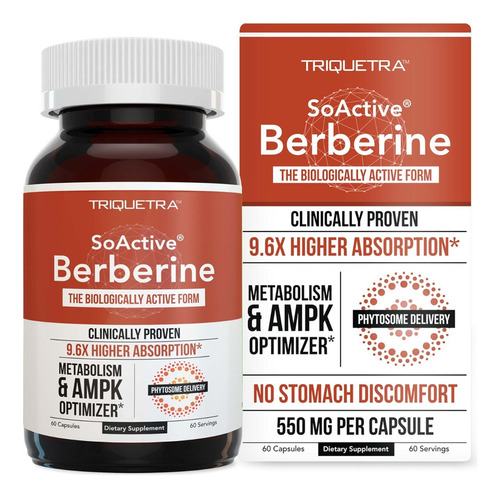 Berberina 550 Mg Soactive Triquetra 60 Cápsulas