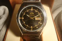 Comprar Bellisimo Reloj Orient Automatico 1970 Minimo Uso Unico Joya Acero Acero Negro Combinado Con Dorado