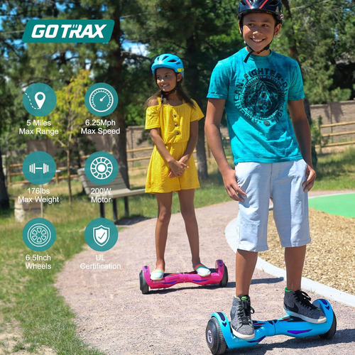 Gotrax Hoverboard Con Ruedas Led De 6.5 Pulgadas Y Faro, Ran