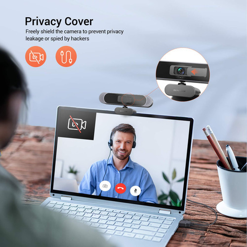 Cámara Web 4k Hd 8mp Con Enfoque Automático Y Micrófono