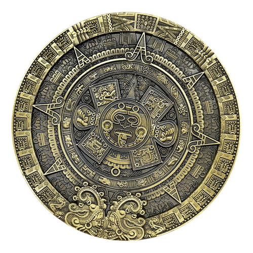 Moneda Con Medallón De Bronce De La Profecía Maya De 80 Mm D