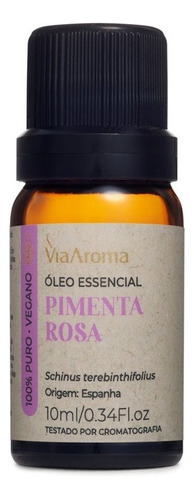 Óleo Essencial Pimenta Rosa 100% Natural Via Aroma 10ml