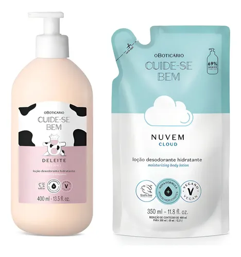 Combo Cuide-se Bem: Loção Corporal Deleite 400ml + Refil Nuv