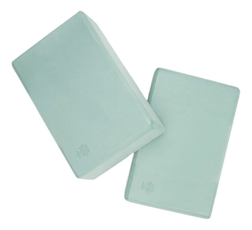Par De Bloques De Yoga Pilates Espuma Ejercicio Fitness Color Menta