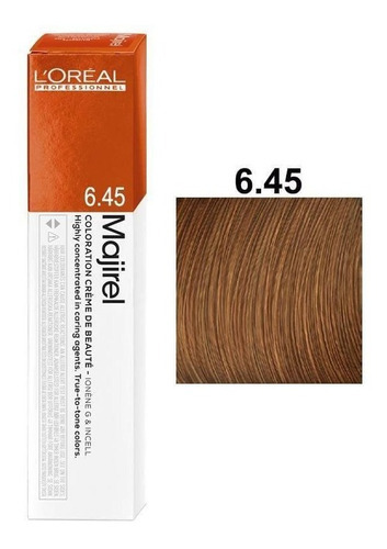  Tintura Majirel Loreal, Pomo De 50 Gr Tono 6.45 rubio oscuro cobrizo caoba