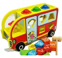 Comprar Bus De Encaje De Madera Números Y Figuras Didáctico  -03