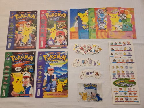 Lote Revistas Pokémon Tatuajes Posters Separadores Stickers 