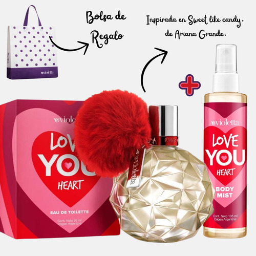 Eau De Toilette Love You Heart Y Body Mist De Regalo
