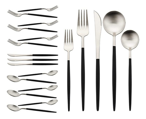 Uniturcky Flatware Set 18/10 Acero Inoxidable Mate Plata - U