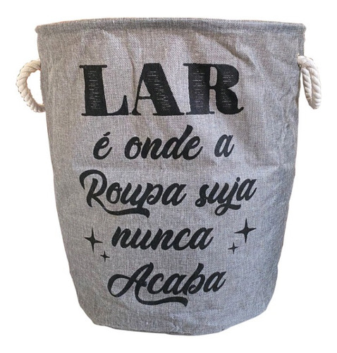 Imagem 3 de 3 de Cesto Grande Linho Impermeável Frases Divertidas