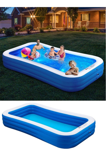 Alberca Inflable Grandes Piscinas Rectangulares 380cm Azul