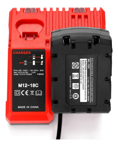 Cargador De Batería Li-ion M12-18c Para Milwaukee 12v 14 [u]