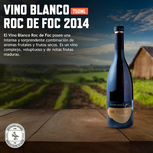 Vino Blanco Español Roc De Foc 750ml Clos Pons Pack X6