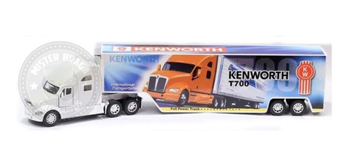 Miniatura Caminhão Kenworth T700 Com Container Branco