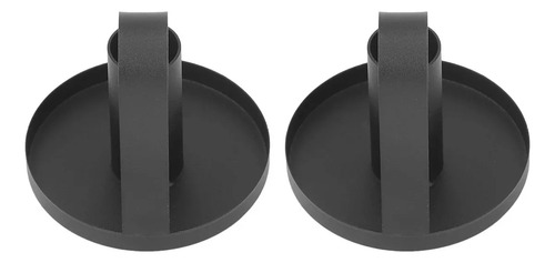 . 2 Porta-velas De Metal Com Alça Curva Estilo Retrô